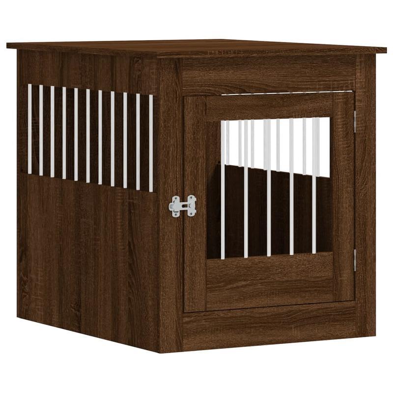 Hondenbench – Hondenkooi – Huisdier Bench – Dierenbench – Dierenkooi – Ruimtebesparend Design – Massief Hout Met Stalen Frame – Compact 64,5x80x71 cm – Modern Design – Voor Kleine Honden – Binnen en Buitengebruik