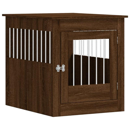 Hondenbench – Hondenkooi – Huisdier Bench – Dierenbench – Dierenkooi – Ruimtebesparend Design – Massief Hout Met Stalen Frame – Compact 64,5x80x71 cm – Modern Design – Voor Kleine Honden – Binnen en Buitengebruik
