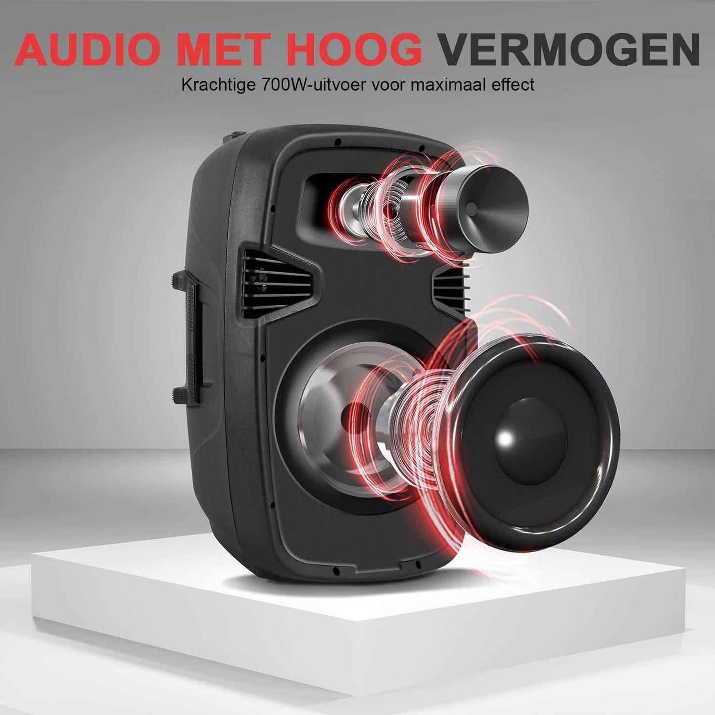 Bluetooth Speaker Set – Draagbare Luidspreker – Wireless Audio Systeem – PA Speaker – Karaoke Microfoon – 1000 Watt Piekvermogen – Bluetooth & USB MP3 Afspelen