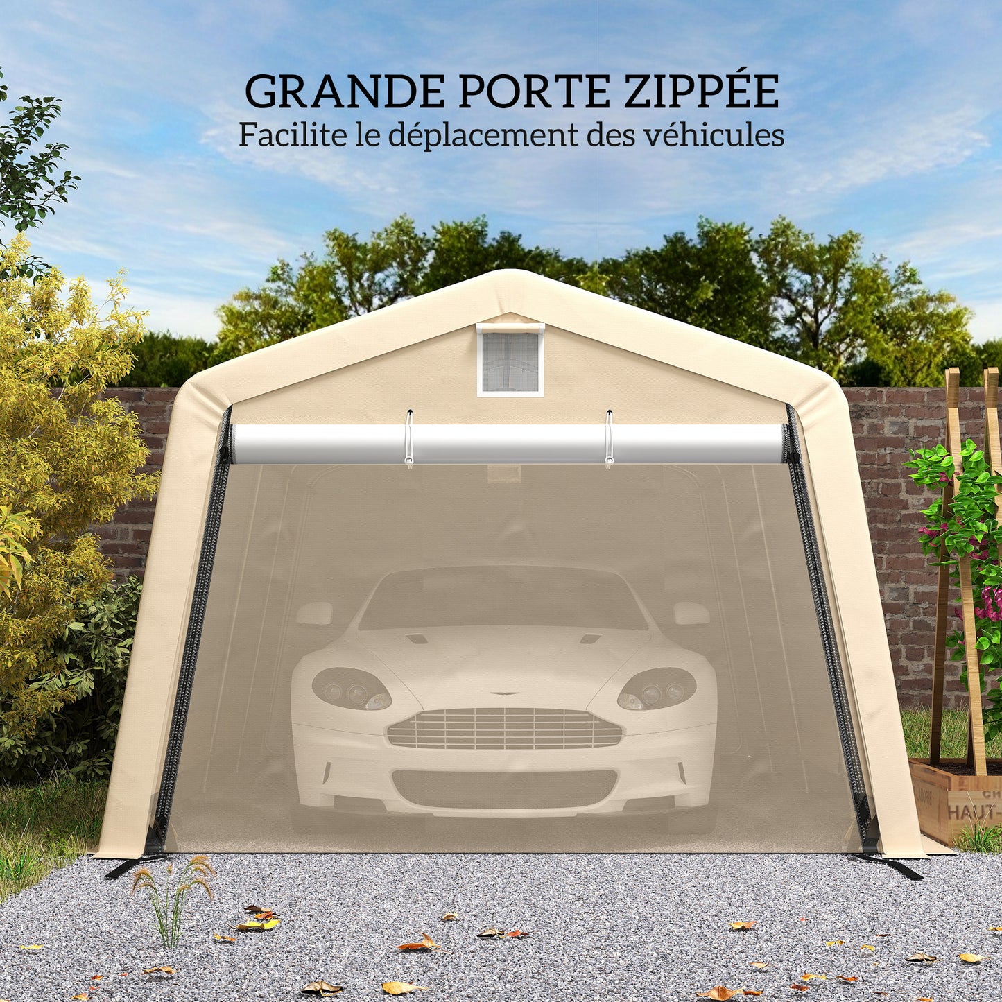 Carport – Garage – Overkapping – Schuur – Tent – Waterdicht PE 150 g/m² – Gegalvaniseerd Stalen Frame 6,2x3,3x2,4 m