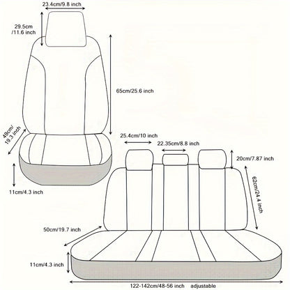 Fit 5-Seat Car Seat Covers - All-Season, Scratch & Wear Resistant Faux Leather, Easy Care For SUVs & Sedans