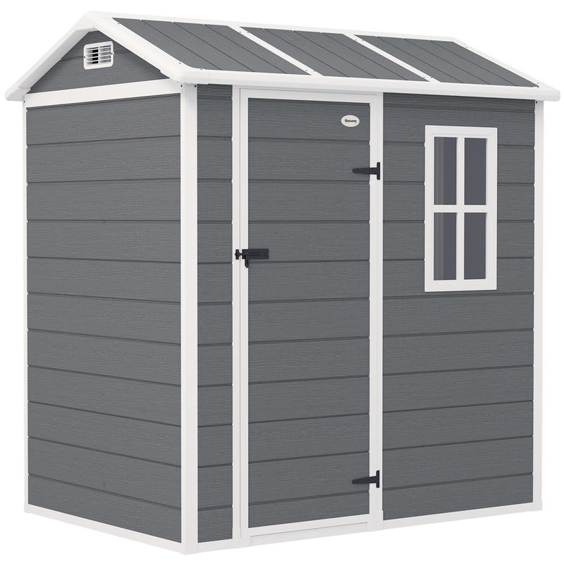 Opbergschuur Tuinschuur Buitenschuur Berging Fietsenstalling – Compact Formaat – Duurzaam Resin Kunststof – Afsluitbare Deur – Modulair Ontwerp