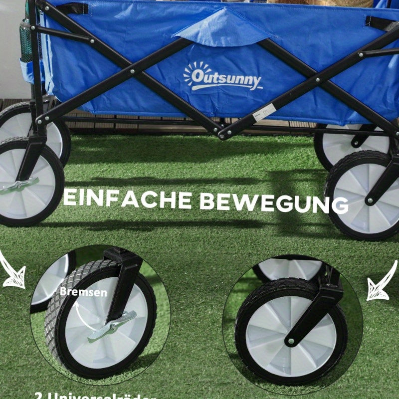 Bolderwagen – Handkar – Transportkar – Bolderkar – Tuinkar – Inklapbaar – Verstelbare Handgreep 77,5-200 cm – Stevig Stalen Frame met All-Terrain Wielen