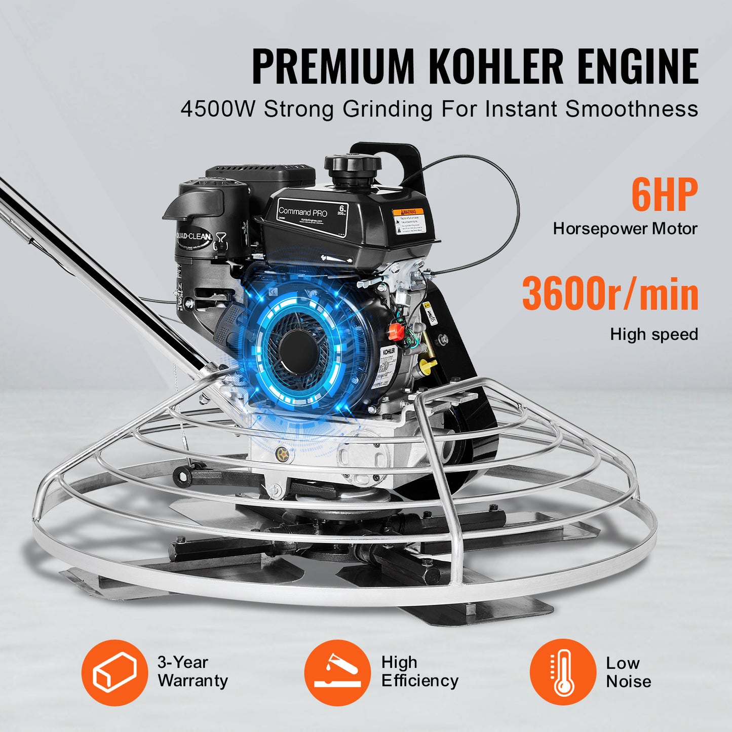 Benzine Betonvlindermachine – Betonpolijstmachine – Betonvlinder – Betonafwerkingsmachine – Loopbetonvlinder – 6 PK Motor – Verstelbare Bladhoek 0-28°