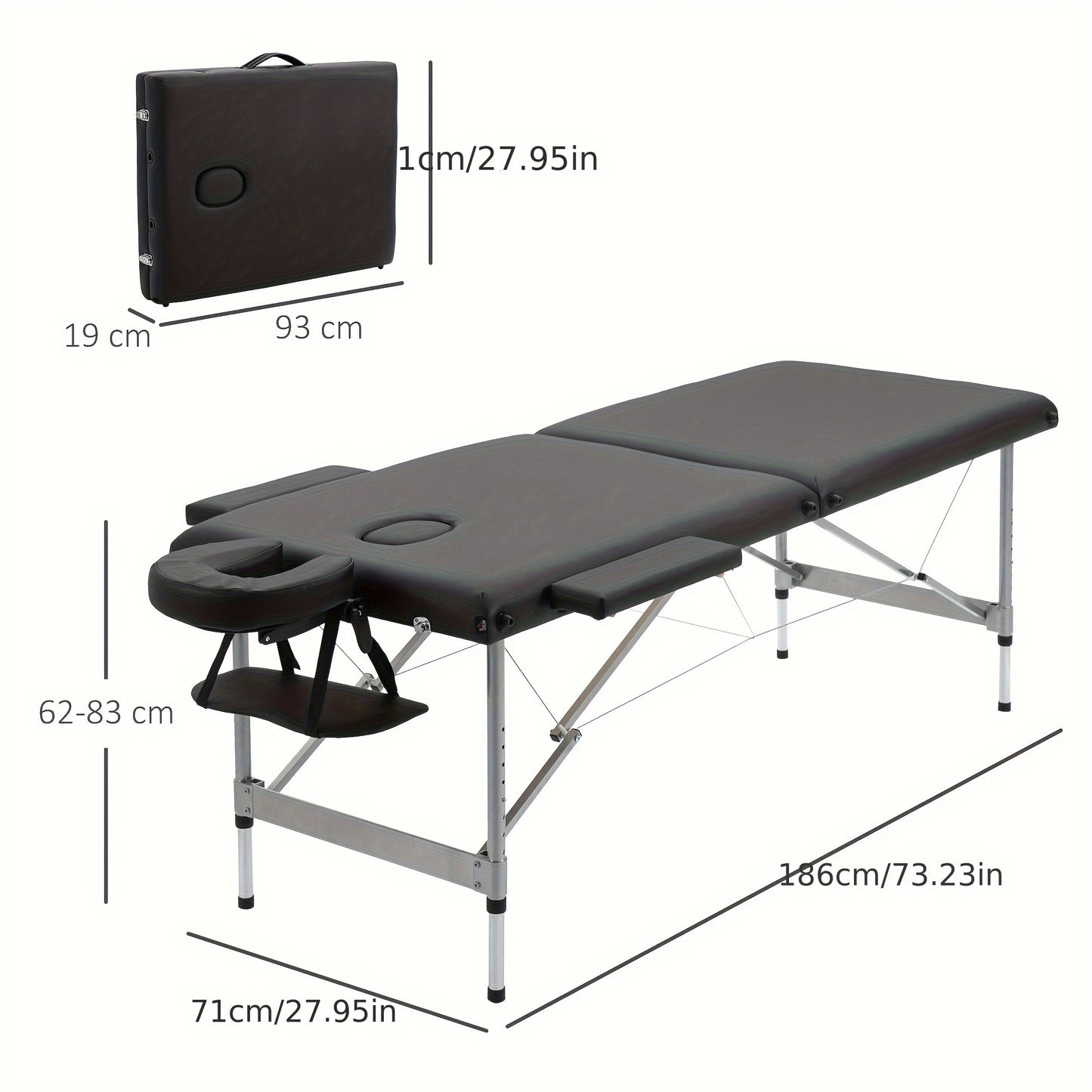 Massagetafel – Massagebed – Behandeltafel – Behandelbank – Massagebank – Extra Breed – 7-zone Verstelbaar – In Hoogte Verstelbaar – Draagvermogen 130 kg – Opvouwbaar Met Stevig Metalen Frame