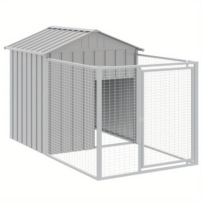 Hondenkennel – Hondenren – Dierenren – Buitenkennel – Hondenverblijf – Gegalvaniseerd Staal – Ruime Afmetingen 117x201x123 cm – Weerbestendig Met Dak