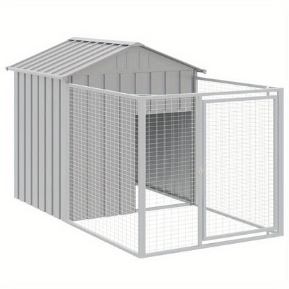 Hondenkennel – Hondenren – Dierenren – Buitenkennel – Hondenverblijf – Gegalvaniseerd Staal – Ruime Afmetingen 117x201x123 cm – Weerbestendig Met Dak