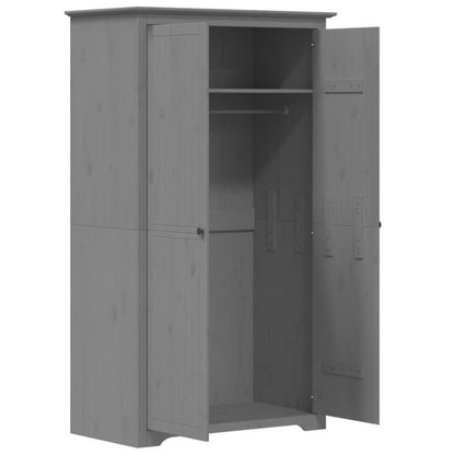 Kledingkast – Garderobekast – Kledingopberger – Kast – Linnenkast – Massief Grijs Grenen – Ruime Opbergkast 99x53,5x173 cm