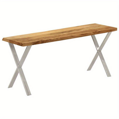 Bench with a Natural Edge, 105 Cm, Made of Solid Acacia Wood. This Bench Is Ideal As a Shoe Stool in Your Hallway Or As a Storage Stool in Your Living Room.