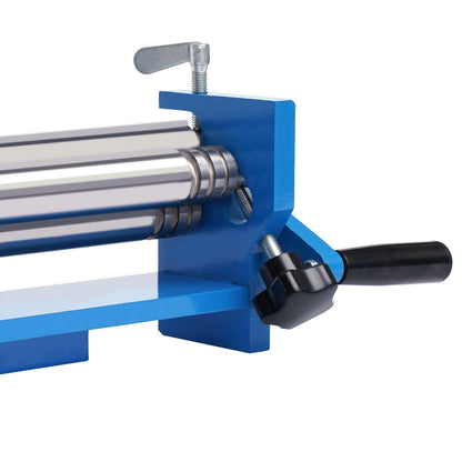 Buigmachine drie-rollen – Plaatwals – Plaatbuiger – Metaalbuiger – Buigapparaat – Handmatige bediening – Werkbreedte 300 mm – Geheel metalen constructie – Blauw
