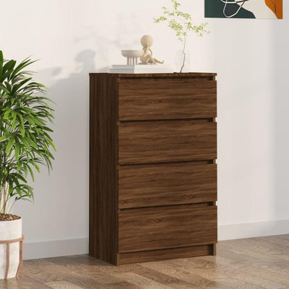 Dressoir – Sideboard – Kast – Ladekast – Opbergkast – Bruin Eikenlook – Hardhout – Compact 60x35x98,5 cm