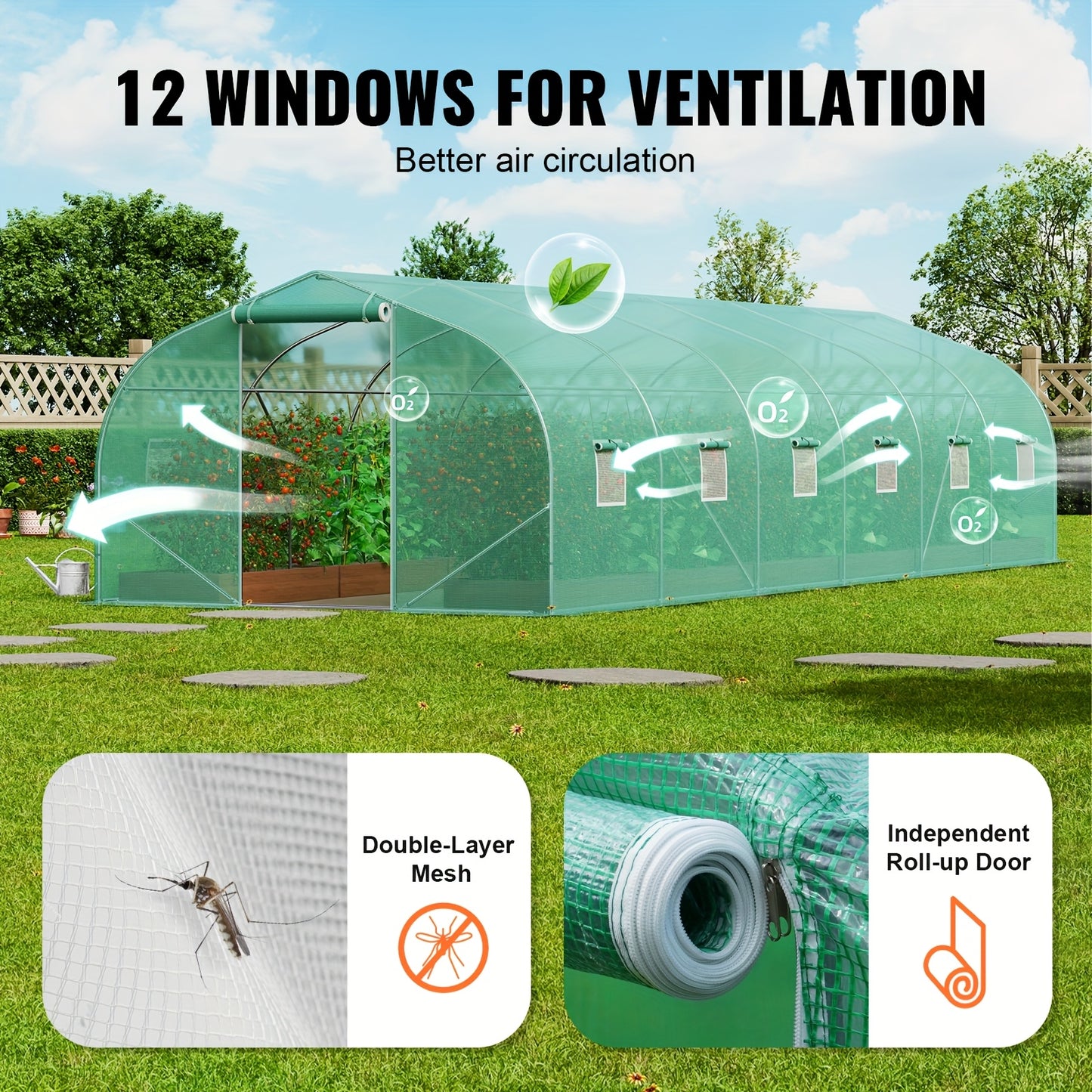 Walk-in Kweekkas – Tuinkas – Serre – Groentekas – Kas Tunnel – Grote Afmetingen 900x300x201 cm – Gegalvaniseerd Stalen Frame & Weerbestendige PE Cover