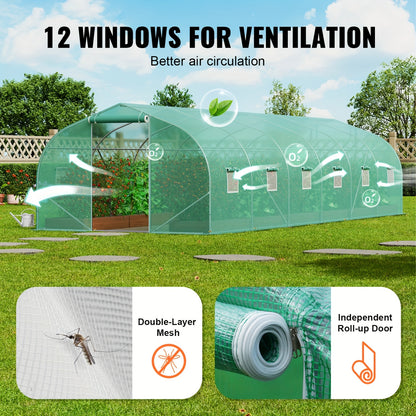 Walk-in Kweekkas – Tuinkas – Serre – Groentekas – Kas Tunnel – Grote Afmetingen 900x300x201 cm – Gegalvaniseerd Stalen Frame & Weerbestendige PE Cover