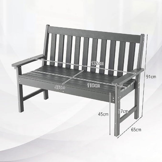 Tuinbank – Buitenbank – Terrasbank – Tuinmeubel – 2 Persoons Bank – Weerbestendig HDPE – Waterafvoer Lattensetje
