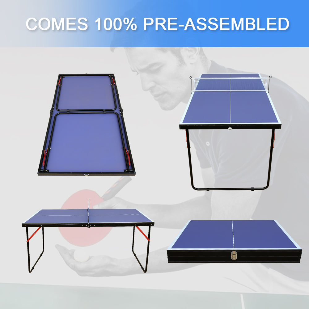 Tafeltennistafel – Pingpongtafel – Indoor Tafeltennistafel – Outdoor Pingpong – Inklapbare Tafel – Stevig Aluminium Net – Draagbaar Met 2 Batjes En Ballen