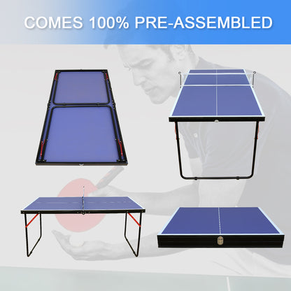 Tafeltennistafel – Pingpongtafel – Indoor Tafeltennistafel – Outdoor Pingpong – Inklapbare Tafel – Stevig Aluminium Net – Draagbaar Met 2 Batjes En Ballen