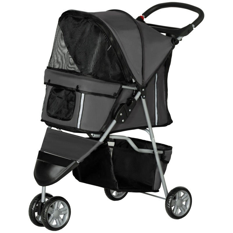 Draagbare Huisdierwagen – Dierenwagen – Hondenwagen – Kooi Op Wielen – Baby Stroller – Verstelbare Hoogte – 360° Zwenkwielen
