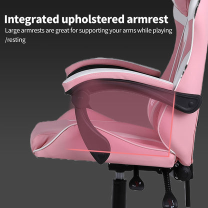 High-Back Gaming Chair PC Office Chair Computer Racing Chair PU Desk Task Chair Ergonomic Executive Swivel Rolling Chair with Lumbar Support for Back Pain Women, Men