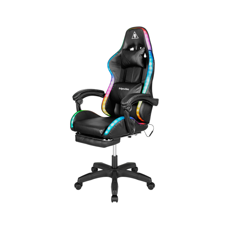 Gamingstoel – Game Chair – Gamerstoel – Bureaustoel – Zitzak – LED RGB Achtergrondverlichting – Verstelbare Voetensteun