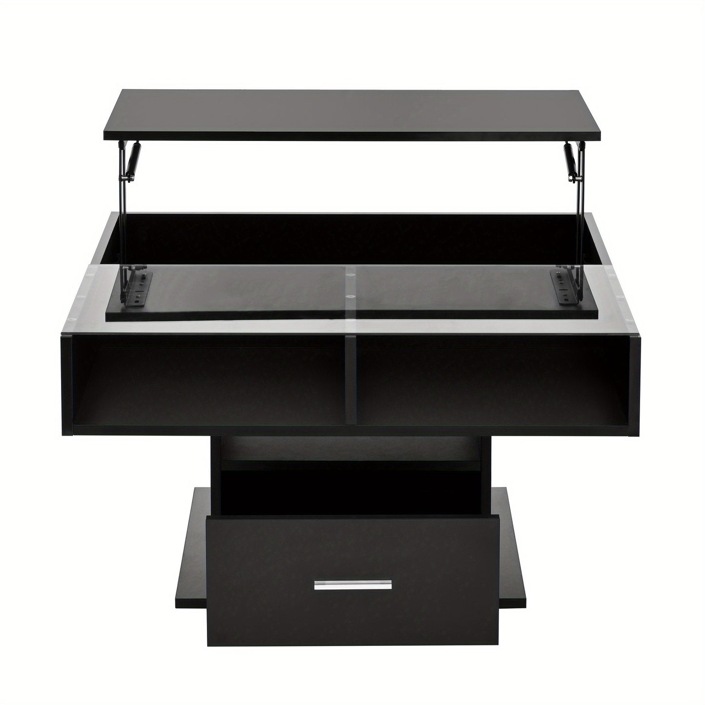Salontafel verstelbaar – Koffietafel – Woonkamertafel – Bijzettafel – Tafeltje – Met verstelbare hoogte – Stevige metalen constructie – Opbergruimte onder blad