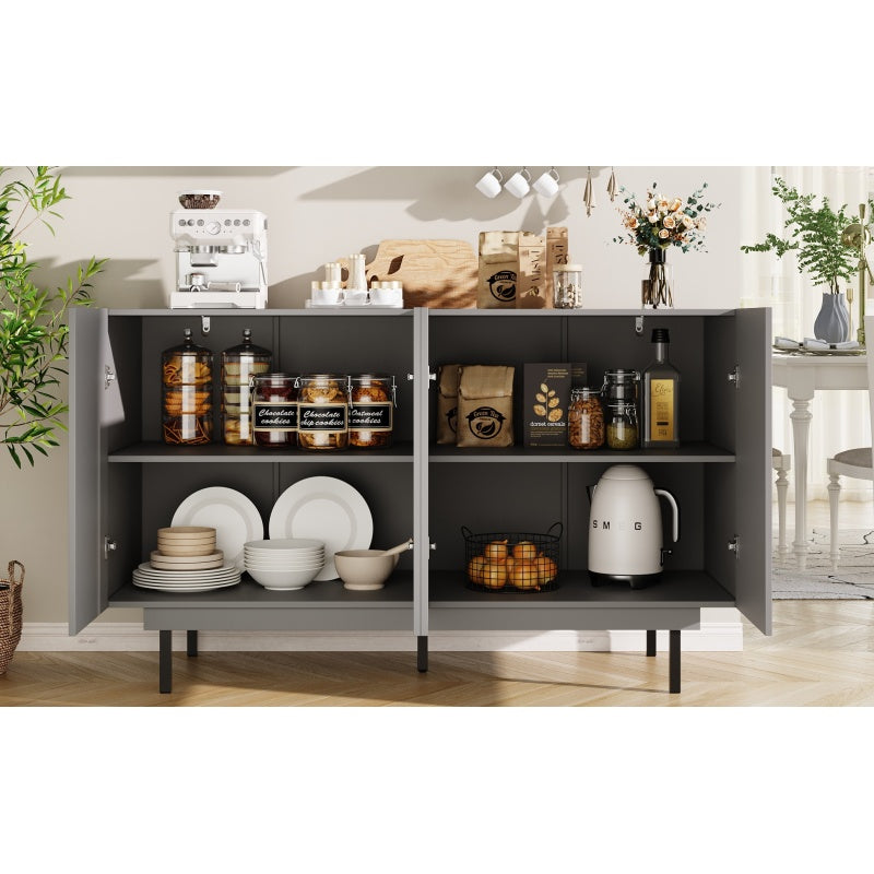 Dining Room Cabinet 140×38×82cm, Unique Design Storage Cabinet for Dining or Living Room, Freestanding Minimalist Sideboard in Gray,  Spacesaving Furniture, Sleek Storage Unit, Highquality Materials, Sturdy Cabinet, Versati