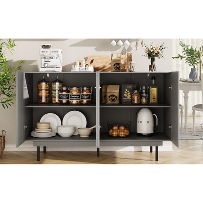 Dining Room Cabinet 140×38×82cm, Unique Design Storage Cabinet for Dining or Living Room, Freestanding Minimalist Sideboard in Gray,  Spacesaving Furniture, Sleek Storage Unit, Highquality Materials, Sturdy Cabinet, Versati