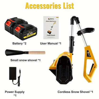 Draadloze Elektrische Sneeuwschep – Sneeuwruimer – Sneeuwverwijderaar – Accu Sneeuwschep – Telescopische Sneeuwschop – 2 x 4000mAh Batterijen – Inklapbaar En Lichtgewicht