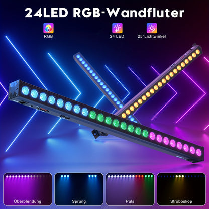 LED Disco Lamp – Discolamp – Feestverlichting – Podiumverlichting – DJ Licht – 2 Stuks 24 LED RGB – 120W Vermogen Met DMX Aansturing