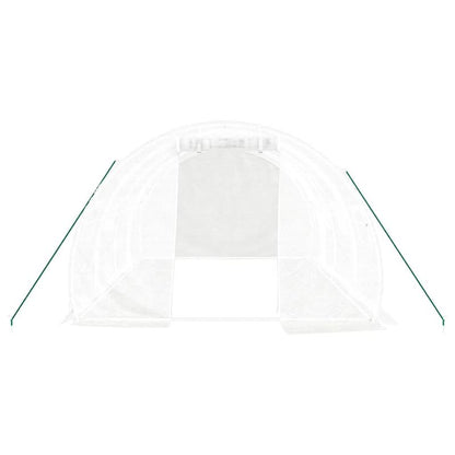 Large 12m² Steel Frame Greenhouse with White Panels - Heavy-Duty Outdoor Greenhouse Suitable for Year-Round Plant, Easy Assembly, Durable &, Ideal for Gardens, Hobbyists & Commercial Use