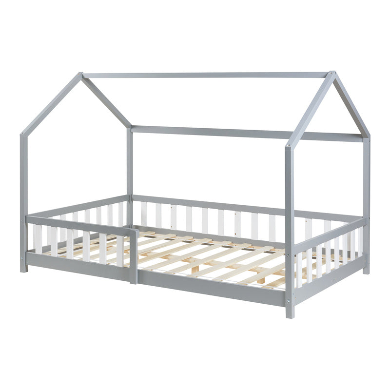 Kinderbed – Kinderbedden – Eenpersoonsbed – Hoogslaper – Stapelbed – Valbeveiliging – Massief Dennenhout – 140 x 200 cm