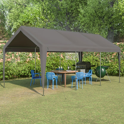 Carport – Garage Tent – Overkapping – Beschutting – Opslag – Grijs – Waterdicht – Stevig Metalen Frame – 3x6 Meter