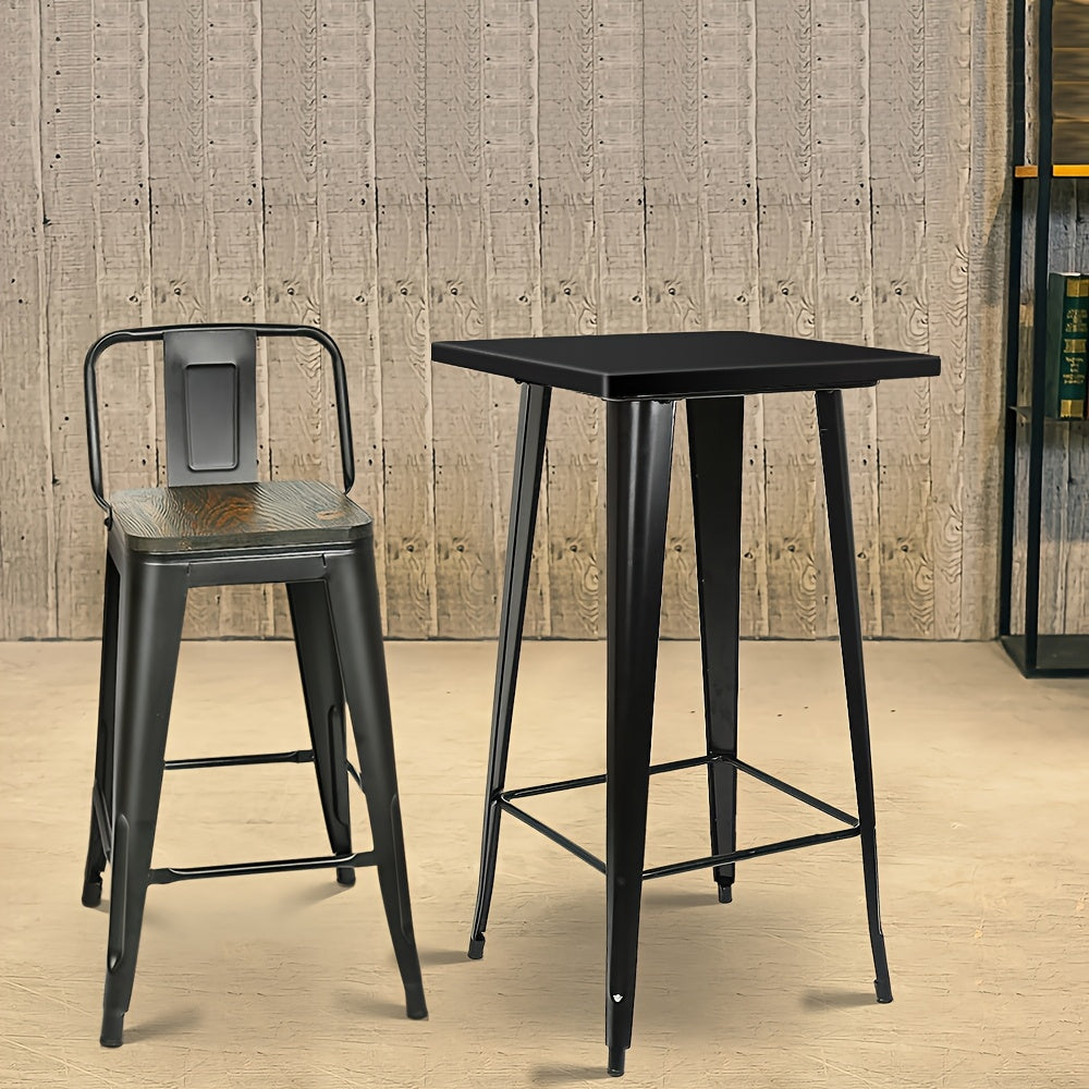 60x60cm Commercial Bar Table, Height 110cm - Heavy-Duty Metal Counter Suitable for Cafes, Pubs and Food Trolleys Events and Pop-Up Bars