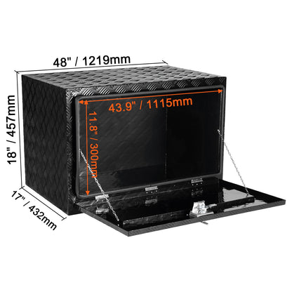 Aluminium Kist – Opbergbak – Gereedschapskoffer – Opbergbox – Transportkist – 1219x432x457 mm – Waterdicht En Vergrendelbaar