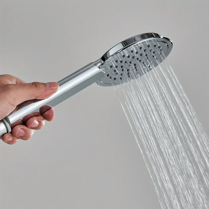 Brushed Nickel Shower Panel Tower System, 5-Function Shower Faucet SetRainfall Shower Head with Massage Jets Tub Spout Shower Shelves, Stainless Steel, Wall Mount