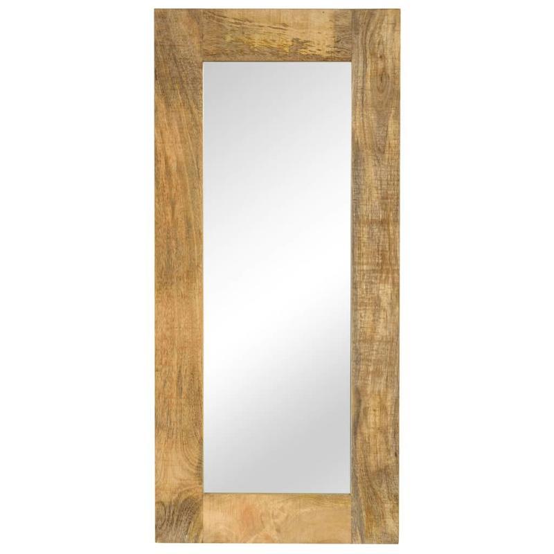 Wandspiegel – Ovale Spiegel – Badkamerspiegel – Staande Spiegel – Woonaccessoire – Massief Mangohout – 50x110 cm – Vochtbestendig & Unieke Houtnerf