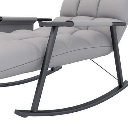 Relaxstoel – Schommelstoel – Relaxfauteuil – Lounge Chair – Relaxzetel – Grijs – Verstelbare Rugleuning en Voetsteun – Comfortabele Microfiber Bekleding
