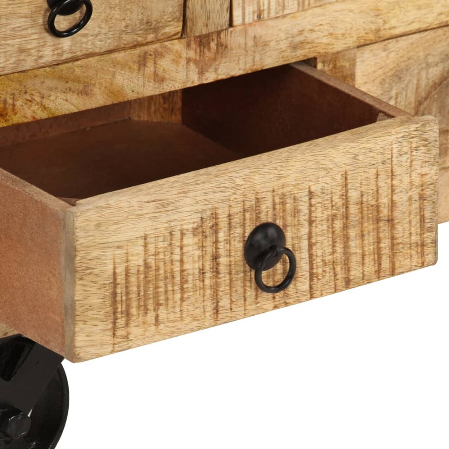 Salontafel – Koffietafel – Woonkamertafel – Bijzettafel – Eettafel – Ruw Mangohout – 70x70x40 cm – 5 Lades + Groot Opbergvak