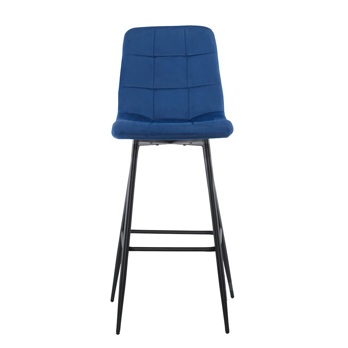 Velvet Fauteuils – Lounge Stoelen – Relaxstoelen – Zetel – Set Van 2 – Blauw Fluweel – Zwart Frame – Zachte Rugleuning – Voetensteun