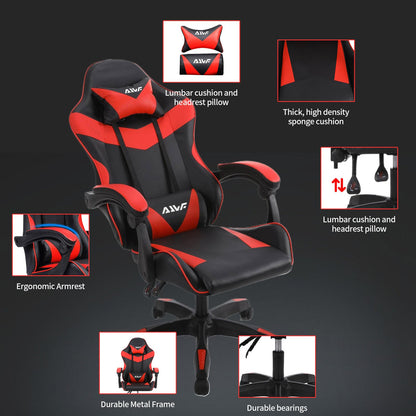High-Back Gaming Chair PC Office Chair Computer Racing Chair PU Desk Task Chair Ergonomic Executive Swivel Rolling Chair with Lumbar Support for Back Pain Women, Men