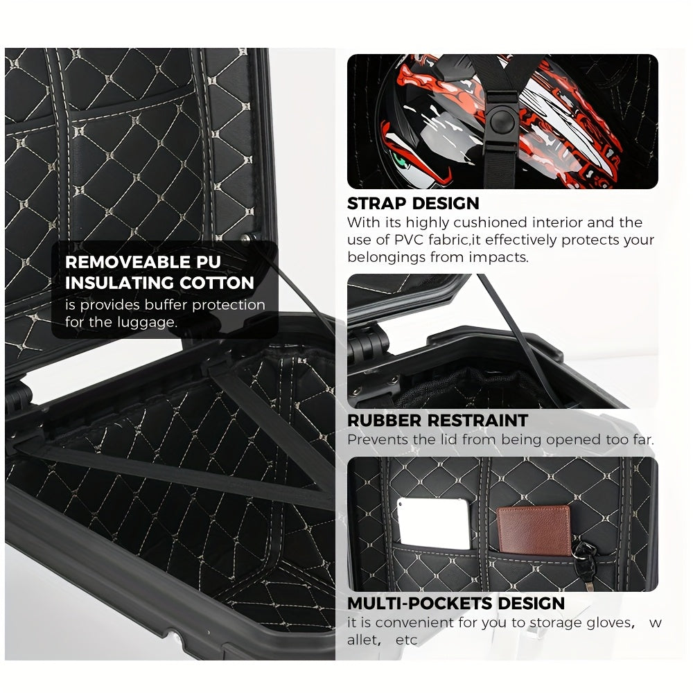 Motorfiets Helm Koffer – Motor Bagagebox – Trunk Bag – Achterzit Koffer – Opbergbox – 55L Aluminium – Lichtgewicht & Duurzaam
