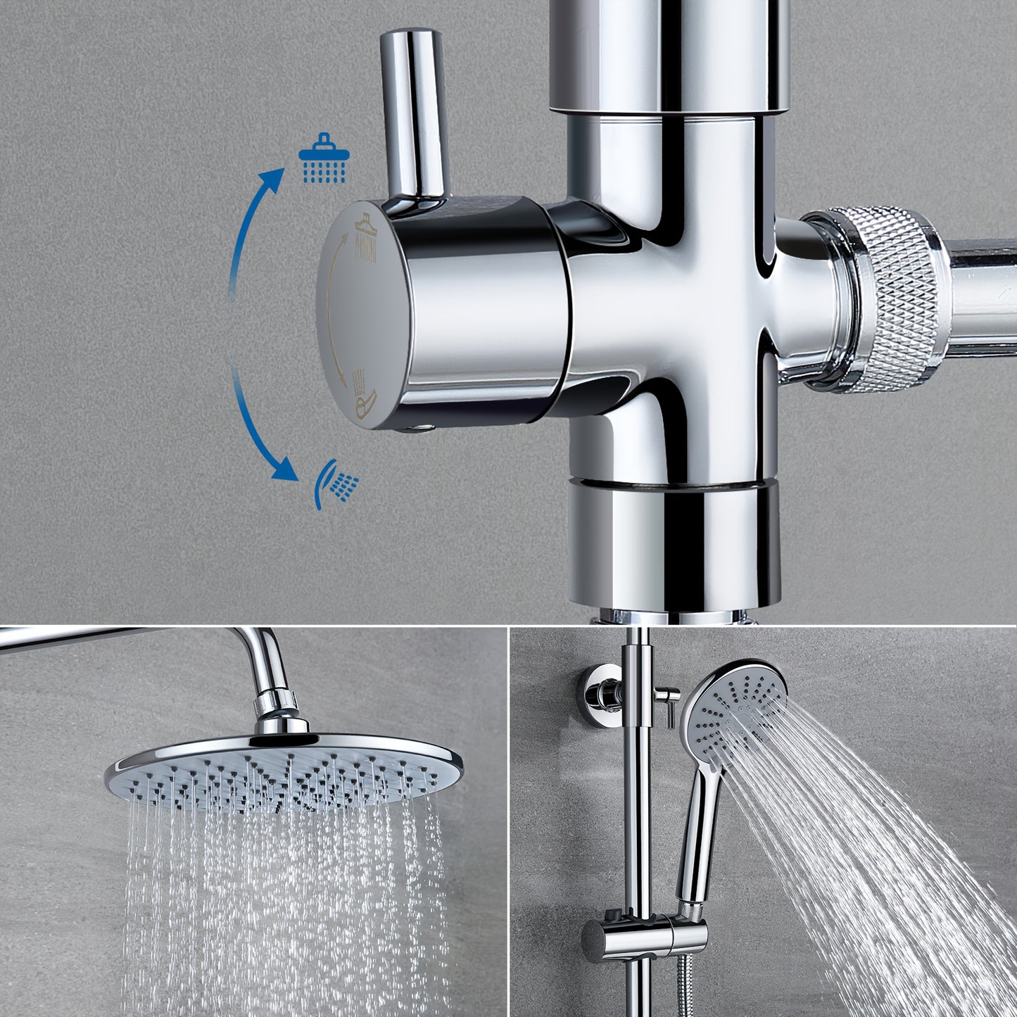 Thermostatisch Douche Systeem – Regendouche – Handdouche – Douchekraan – Douche Set – Chroom – 9 Inch Regendouche – Thermostaat Bij Constante Temperatuur