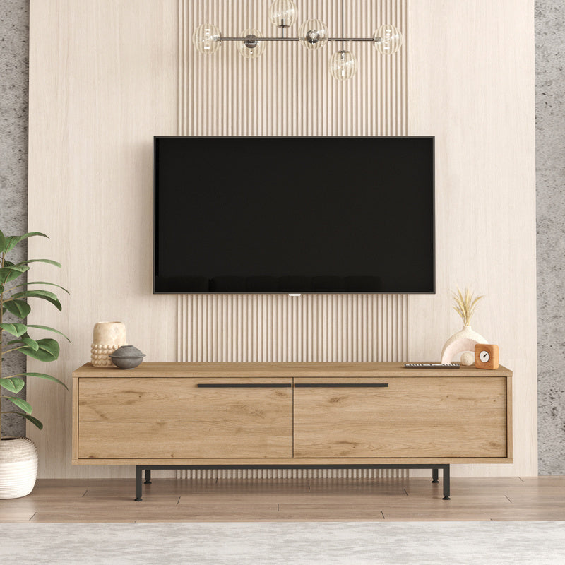 Kast – Opbergkast – Dressoir – TV Meubel – Kledingkast – 2 Deuren – Eikenhout Spaanplaat – 160x36x45 cm