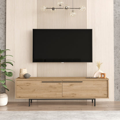 Kast – Opbergkast – Dressoir – TV Meubel – Kledingkast – 2 Deuren – Eikenhout Spaanplaat – 160x36x45 cm