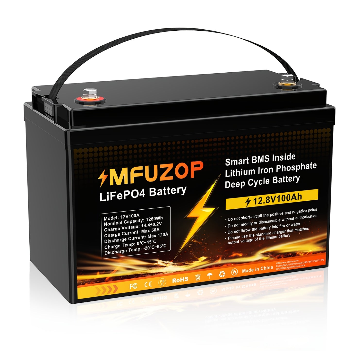 Lithium Accu – LiFePO4 Accu – Onderhoudsvrije Accu – Bootaccu – Camperaccu – 3x 100Ah 12.8V – Snelladen & Diepe Ontlading – Meerdere Beveiligingen & Lichtgewicht