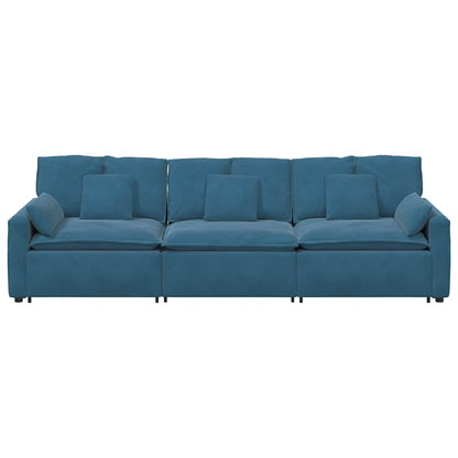 Hoekbank – Modulaire Bank – L-vormige Bank – Zitbank – Loungesofa – Velvet Bekleding – Stevig Metalen Frame – Donkergroen