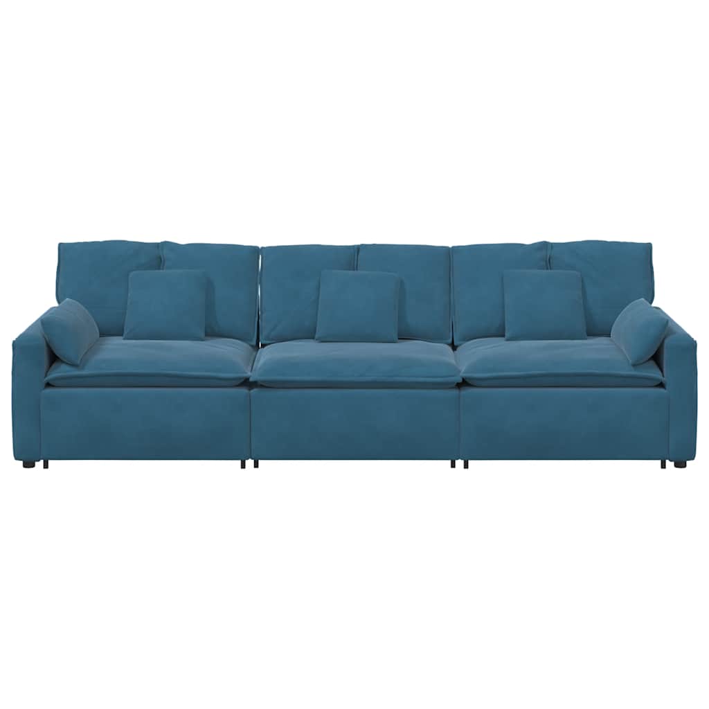 Hoekbank – Modulaire Bank – Loungebank – Zitbank – 3-zitsbank – Lichtgrijs – Polyester Bekleding – Stevig Metalen Frame