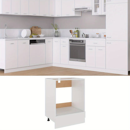 Ovenkast – Keukenkast – Opbergkast – Ovenmeubel – Keukenmeubel – Wit Gefineerd Hout – Compact 60x46x81,5 cm - QUORE