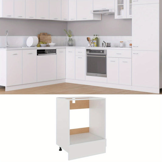 Ovenkast – Keukenkast – Opbergkast – Ovenmeubel – Keukenmeubel – Wit Gefineerd Hout – Compact 60x46x81,5 cm - QUORE