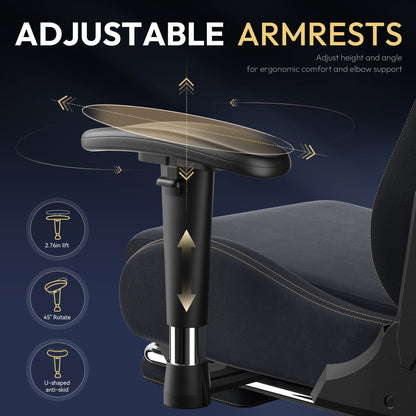 Gamingstoel – Gamestoel – Game Chair – Bureaustoel – Gaming Chair – Ergonomisch Design – Suède Bekleding – Verstelbare Rugleuning 90°-165° – Max. Belastbaar 150 kg