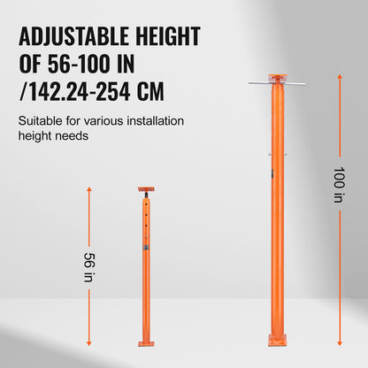 Verstelbare Stelpoot – Vloersteun – Balkensteun – Bouwsteun – Stelbalk – Instelbare Hoogte 142-254 cm – Max Belastbaar 8165 kg